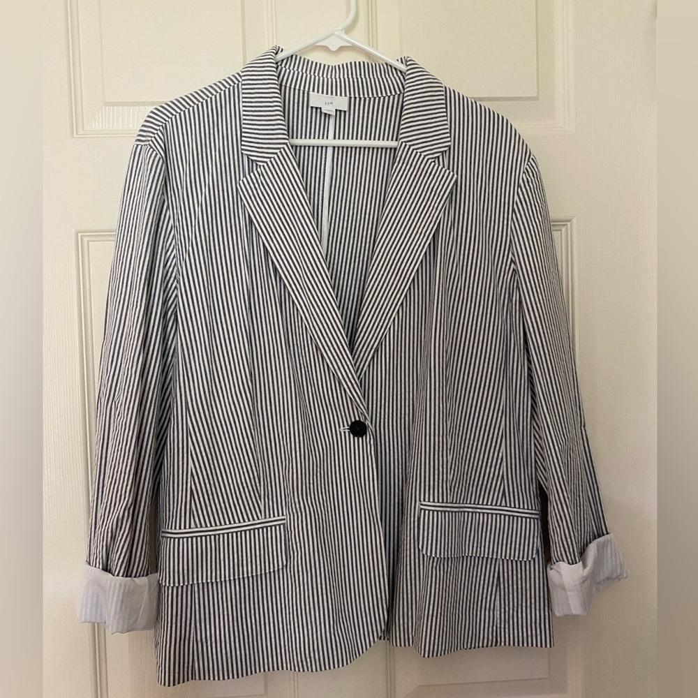 J. Jill Black and White Blazer Classic Suit Jacket